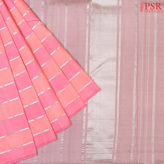 Pink & Peach Kanchipuram Silk Saree