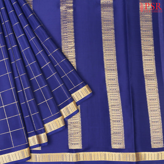 PSR Silks presents a Admiral Blue colored Mysore Silk saree.