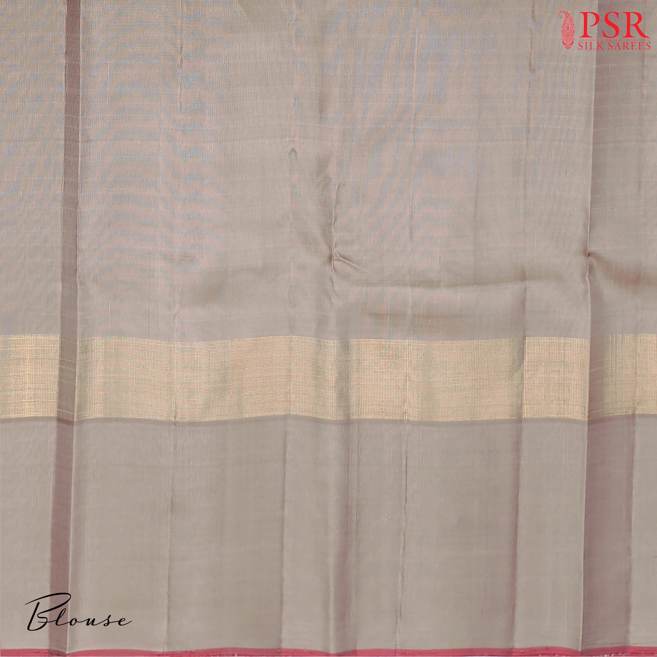 Amber Yellow Kanchipuram Silk Saree with small checkered weave, Taupe Grey zari chit pallu, temple border, and a matching plain Taupe Grey blouse