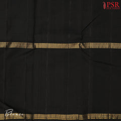 Amber Yellow Kanchipuram Silk Saree with Black Checks, Floral Thread Motifs & Black Zari Chit Pallu – Smartika Kanjivaram Collection by PSR Silks