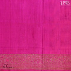 PSR Silks presents a stunning Barbie Pink Banarasi Silk Saree, beautifully contrasted with rich Magenta Pink accents.