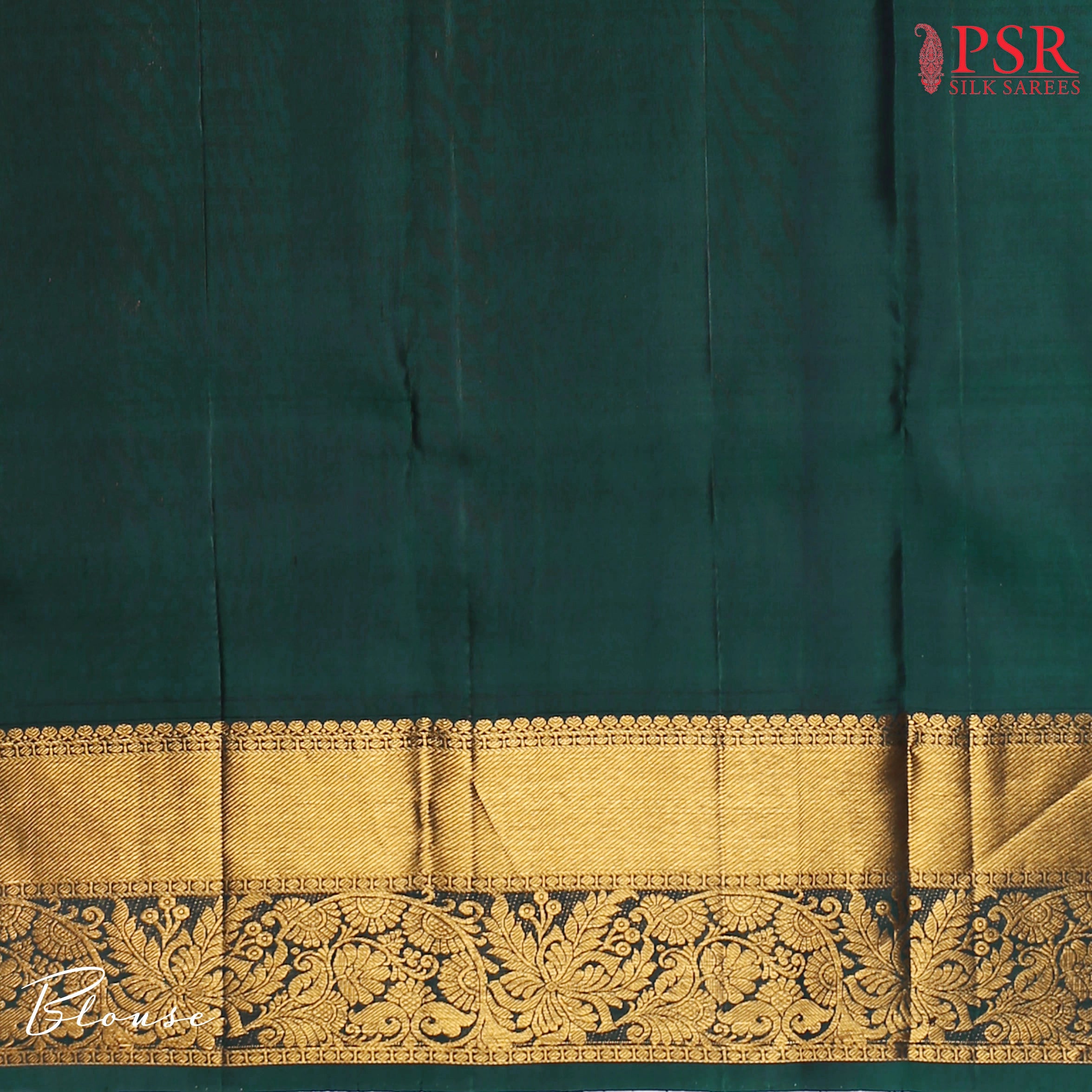 This Bottle Green Kanchipuram Silk Saree from PSR Silk Sarees is a graceful addition to the Smartika Kanjivaram collection.