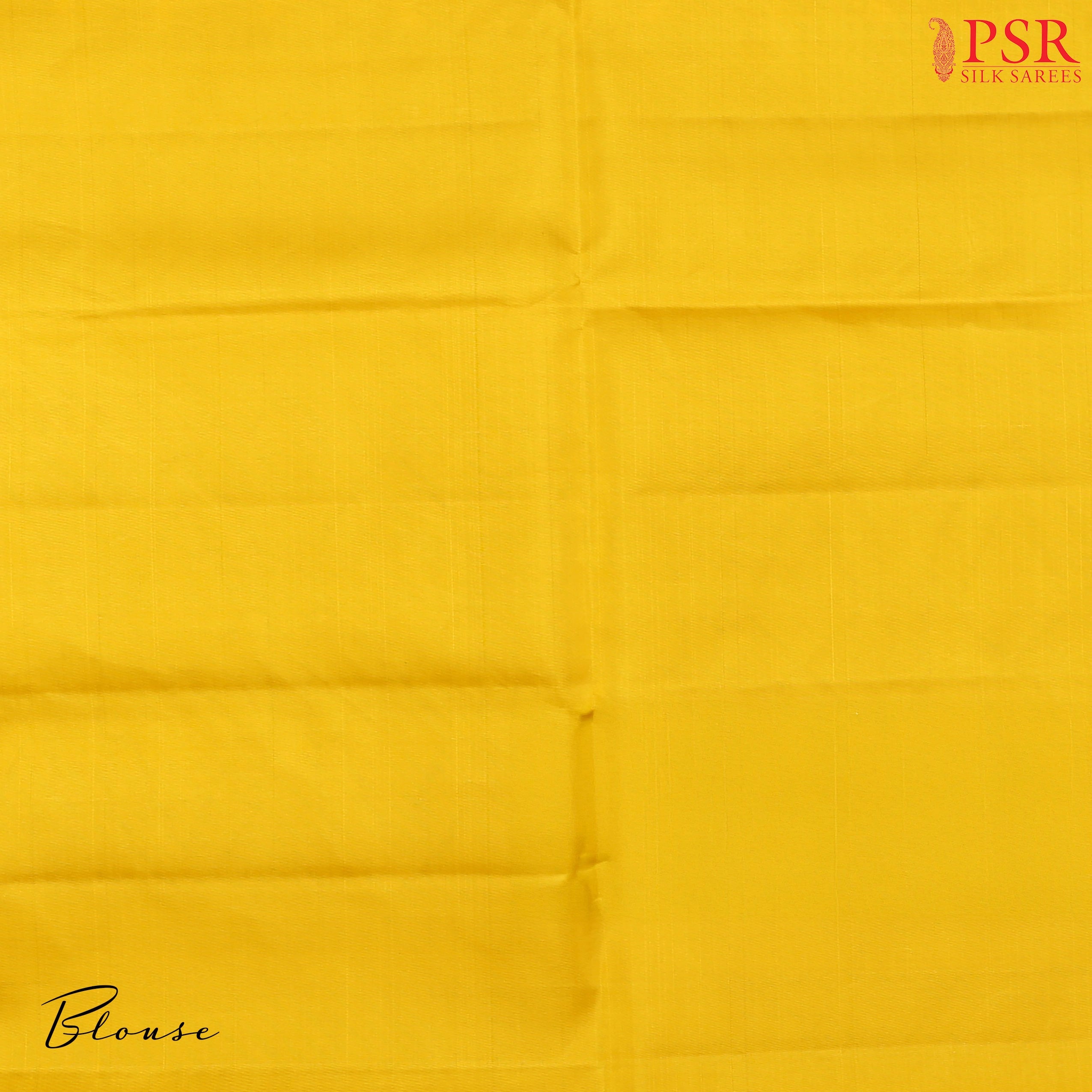 Brown Soft Silk Saree with Yellow Checkered Pattern, Silver Zari Floral Paisley Motifs & Elegant Yellow Pallu – PSR Silks