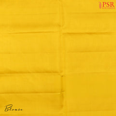 Brown Soft Silk Saree with Yellow Checkered Pattern, Silver Zari Floral Paisley Motifs & Elegant Yellow Pallu – PSR Silks