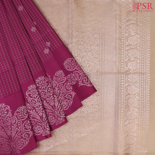 Wrap yourself in the enchanting beauty of our Burgundy&nbsp;Soft Silk Saree, paired with a&nbsp;striking Stone Beige&nbsp;combination. 