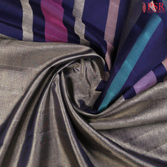 a regal Dark Blue Kanchipuram Silk Saree, categorized under "Shrestha Kanjivaram", a true testament to timeless elegance