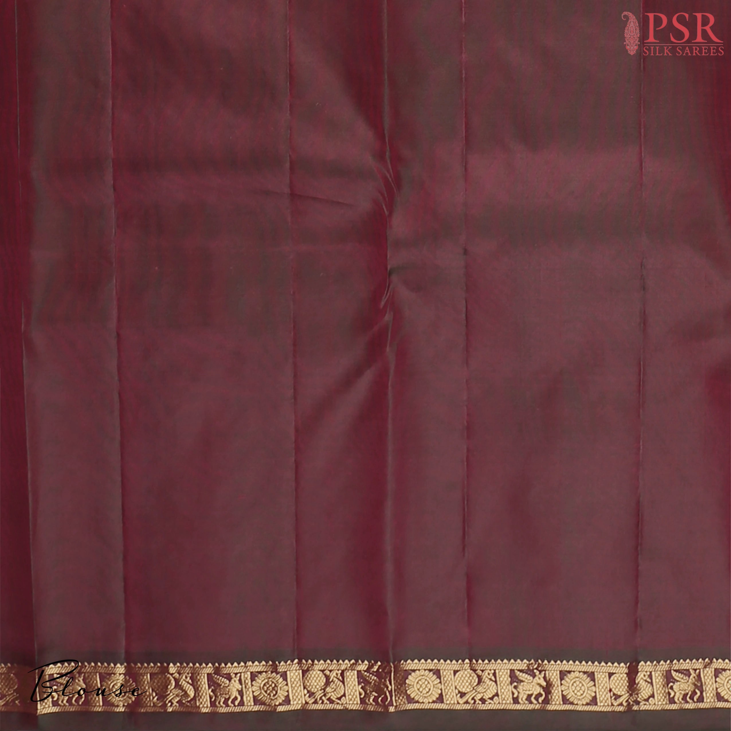 This Dark Cerise & Greenish Maroon Arani Silk Saree from PSR Silk Sarees is a refined blend of tradition and elegance