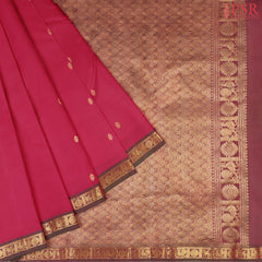 This Dark Cerise &amp; Greenish Maroon Arani Silk Saree from PSR Silk Sarees is a refined blend of tradition and elegance