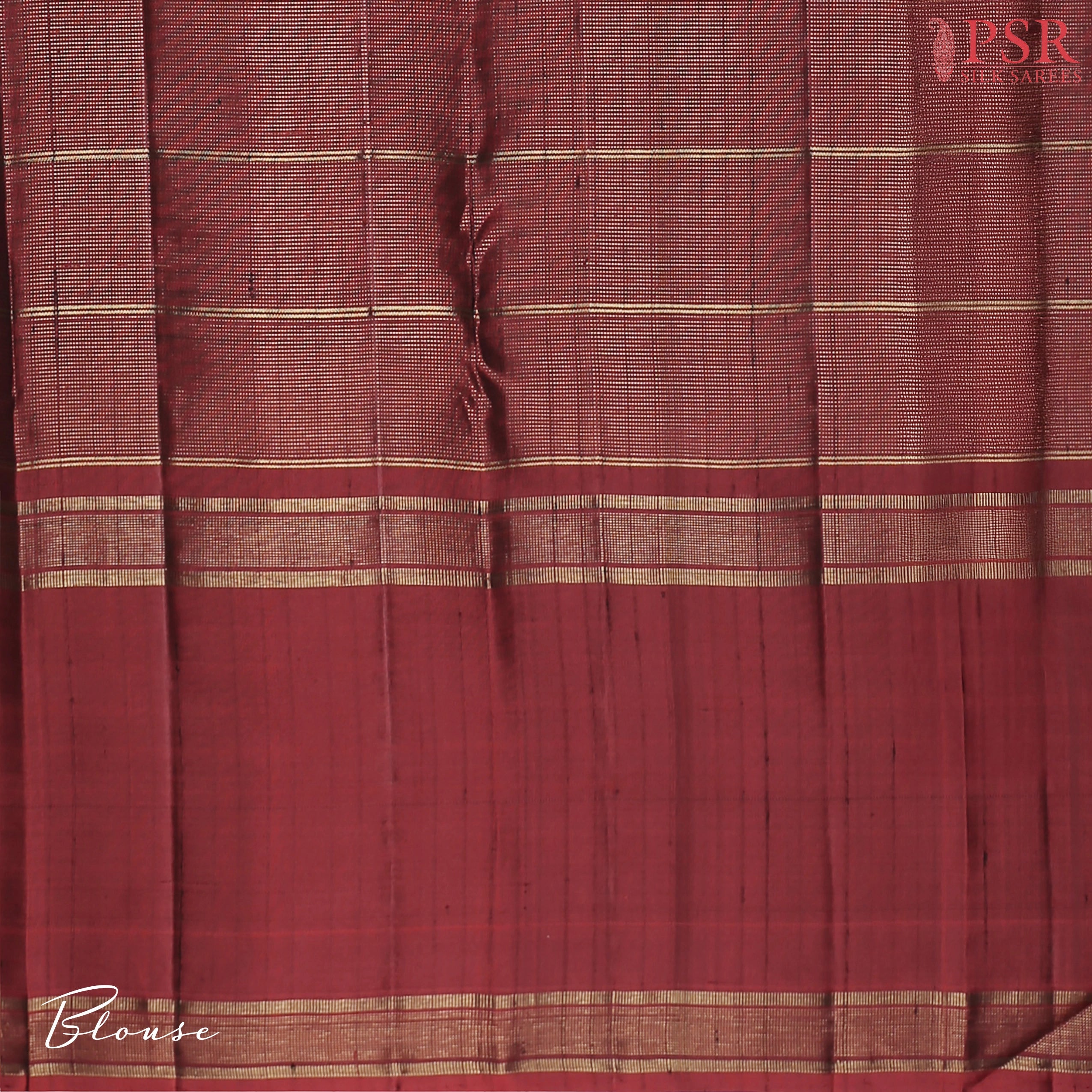 Dark Green Kanchipuram Silk Saree with Golden Zari Checks, Vaira Oosi Stripes, Maroon Zari Chit Pallu & Long Maroon Border – PSR Silks