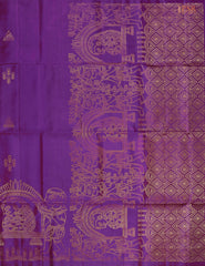 Drape yourself in tradition with our Dark Purple&nbsp;Soft Silk Saree, exquisitely woven with copper zari motifs that exude timeless charm. 