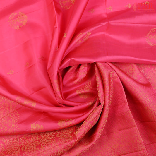 Step into the spotlight with our Electric Pink Soft Silk Saree, beautifully paired with a Dark Olive Yellow combination. 