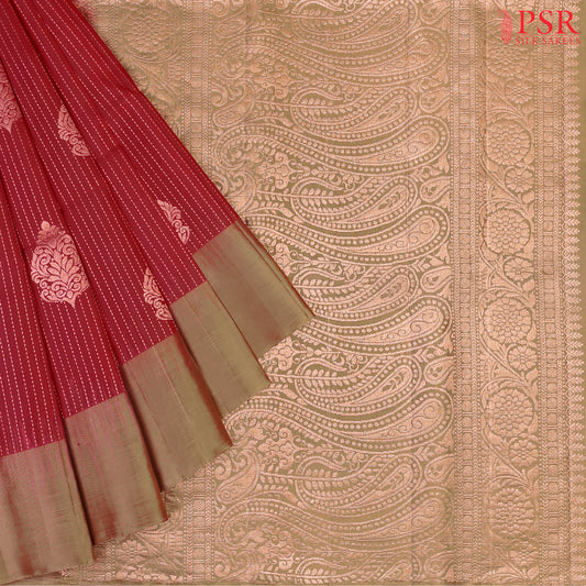 Garnet Red Soft Silk Saree