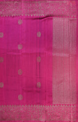 Magenta Pink Banaras Jute Silk Saree