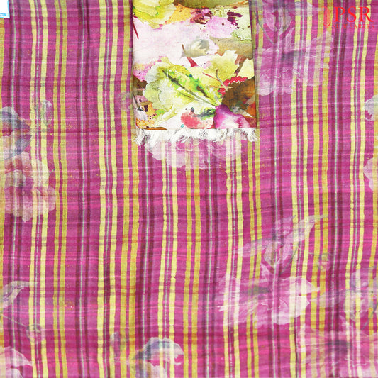 Magenta Purple Tussar Silk Dress Material