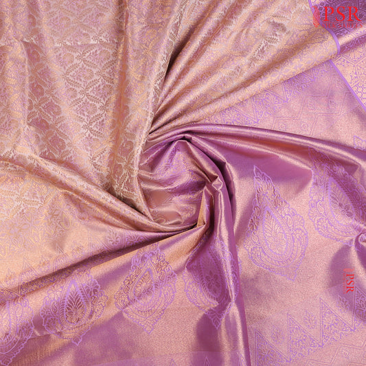 Pastel Grey With Lavender Fancy Kanchi Silk Saree