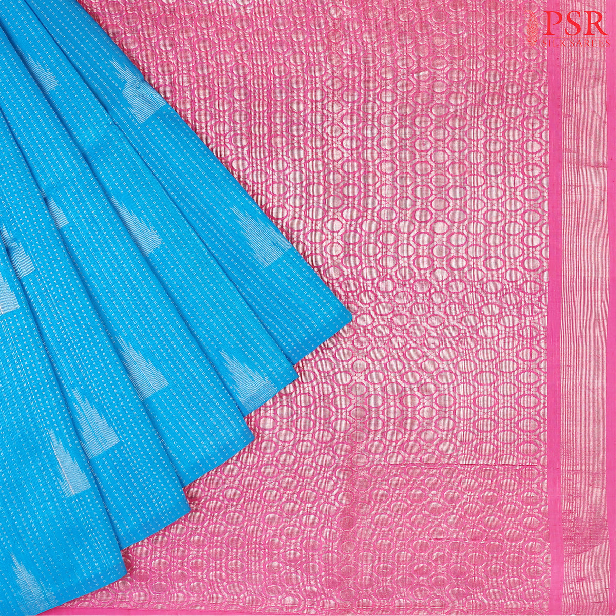 Cerulean Blue Jute Soft Silk Saree