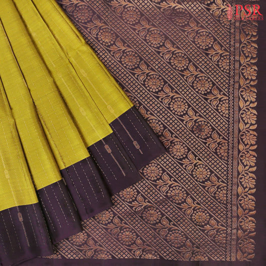 Olive Yellow Soft Silk Mix Saree