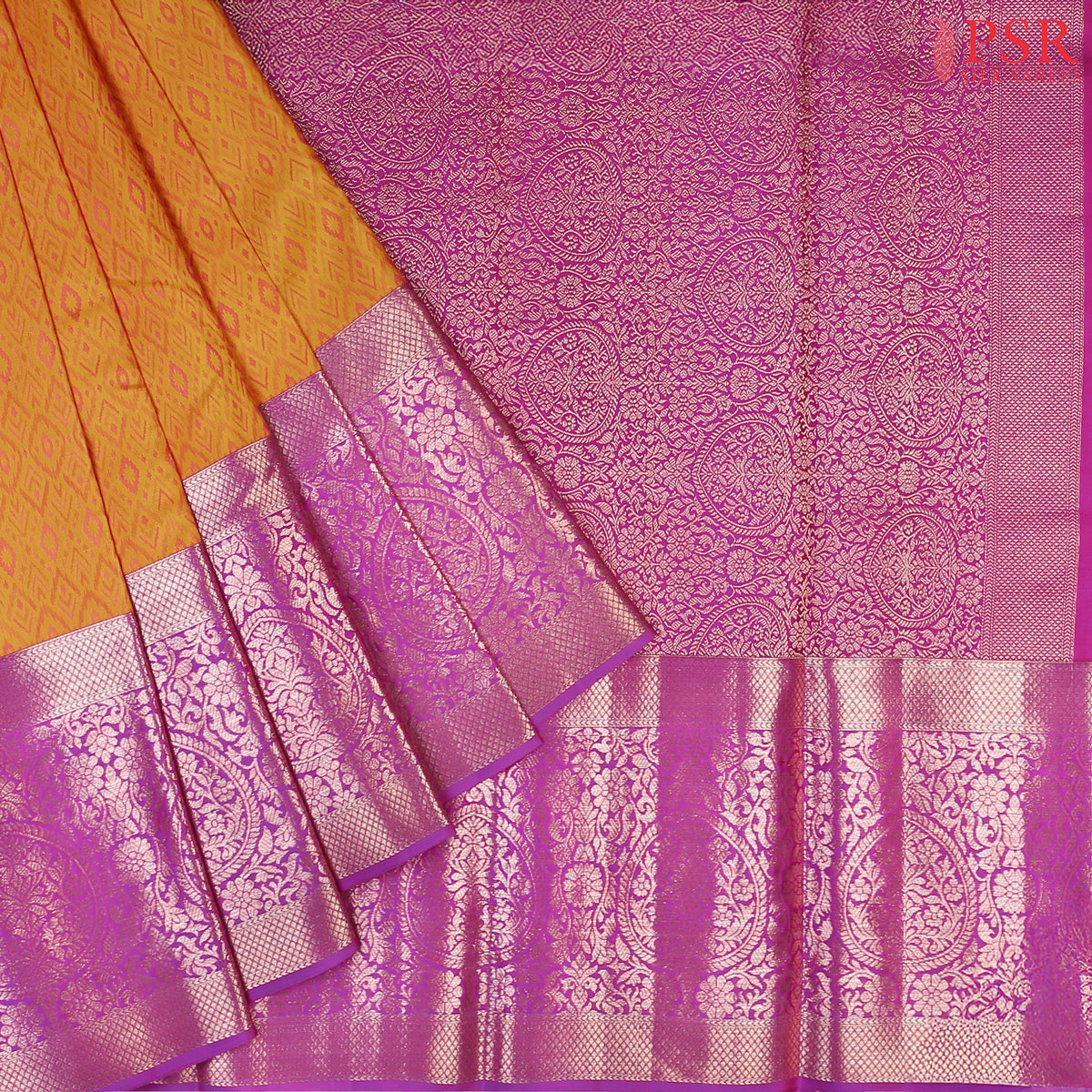 Jasper Orange Kanchipuram Silk Saree