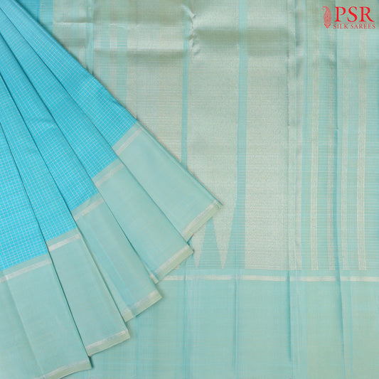 Capri Blue Kanchipuram Silk Saree