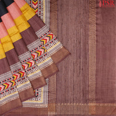 Dark Brown Munga Silk Saree