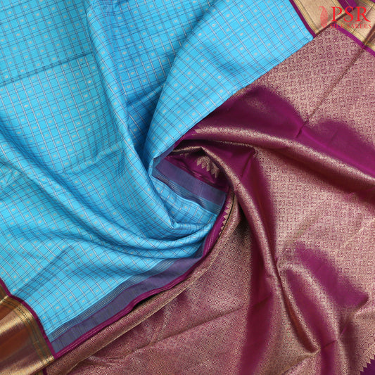 Capri Blue Kanchipuram Silk Saree