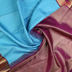 Capri Blue Kanchipuram Silk Saree