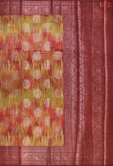 Maroon Chiniya Silk Saree