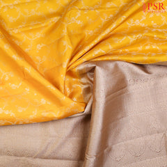 Yellow Fancy Kanchi Silk Saree