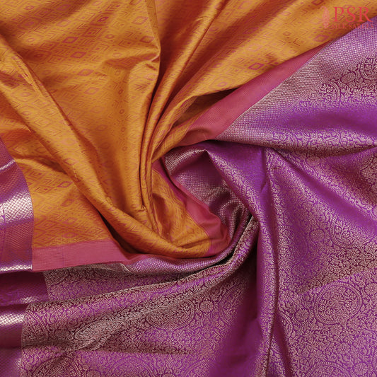 Jasper Orange Kanchipuram Silk Saree