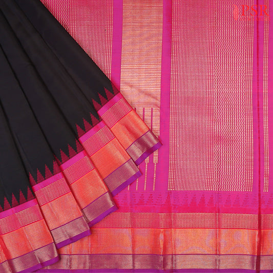 Black Kadiyal silk saree