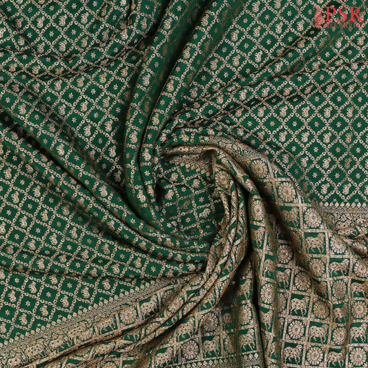 Emerald Green Georgette Silk Saree