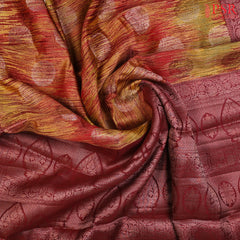 Maroon Chiniya Silk Saree