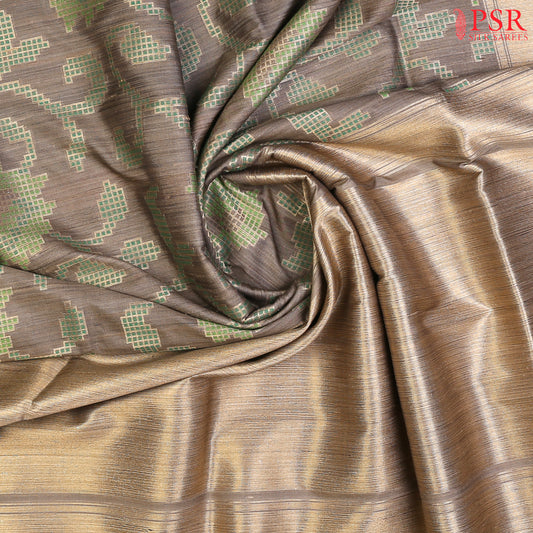 Greige Grey Banarasi Jute Silk