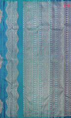 Dark Cyan Kanchipuram Silk Saree