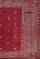 Berry Red Banaras Jute Silk Saree