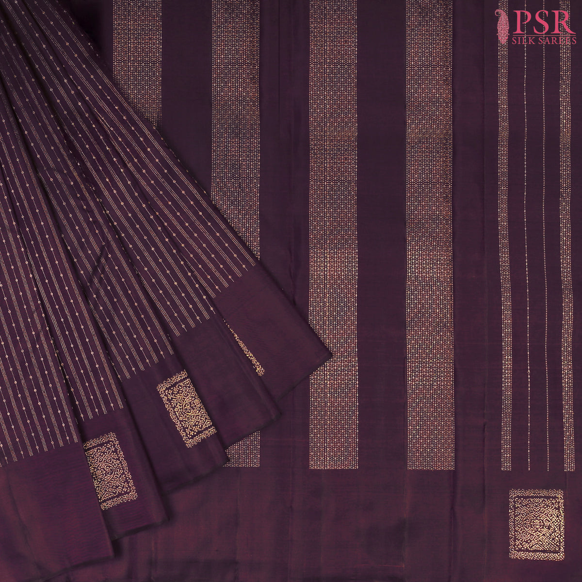 Blackberry Purple Kanchipuram Silk Saree