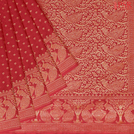 Red Georgette Silk Saree