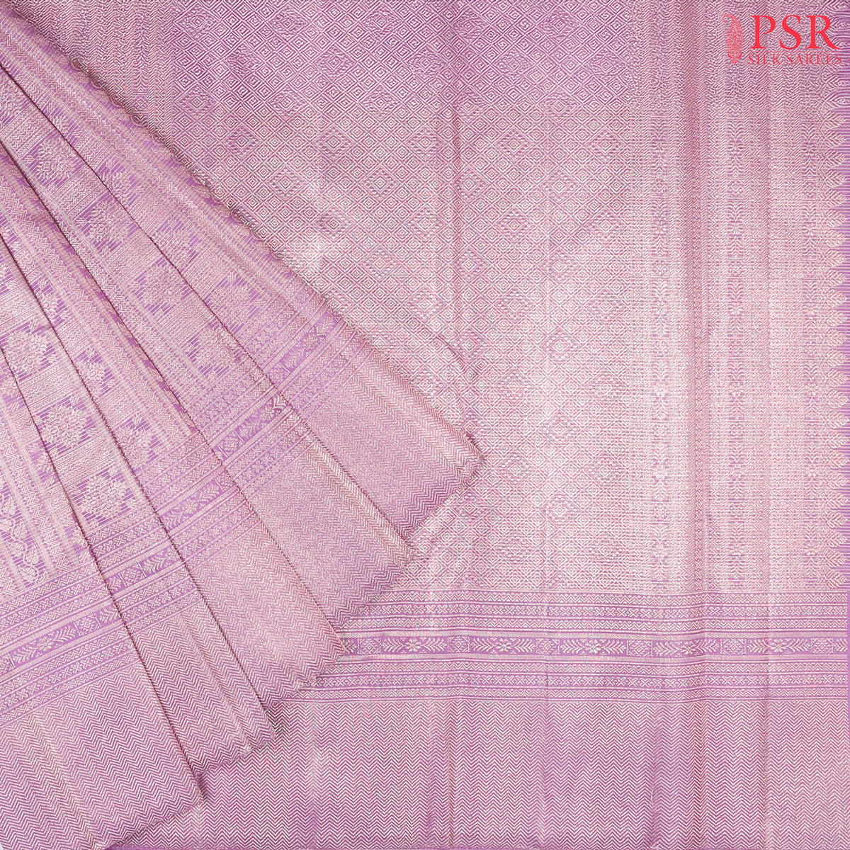 Lilac Purple Bridal Kanjivaram Silk Saree