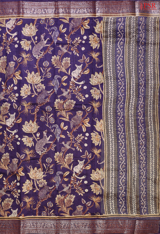 Wild Violet Munga Silk Saree