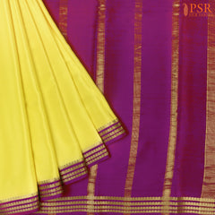 Lemon Yellow Mysore Silk Saree