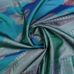 Dark Cyan Kanchipuram Silk Saree