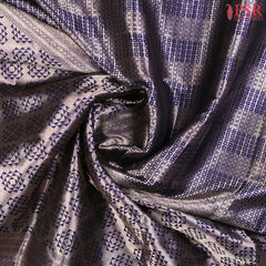 Dark Carbon Blue Banaras Silk Saree