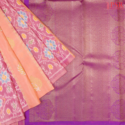 Gerogia Peach Fusion Kanchipuram Silk Saree