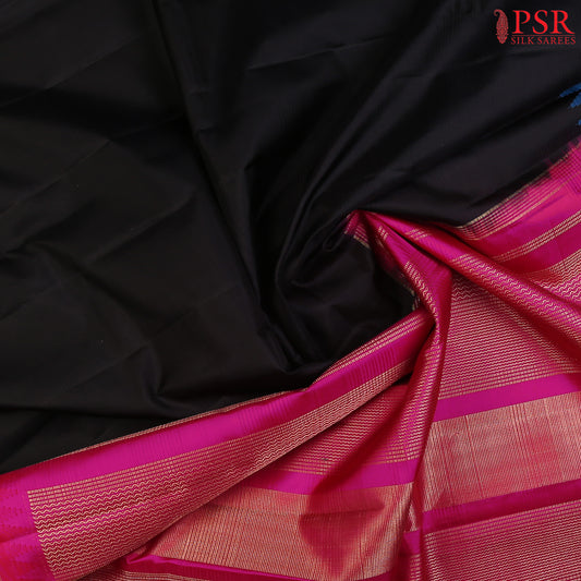 Black Kadiyal silk saree