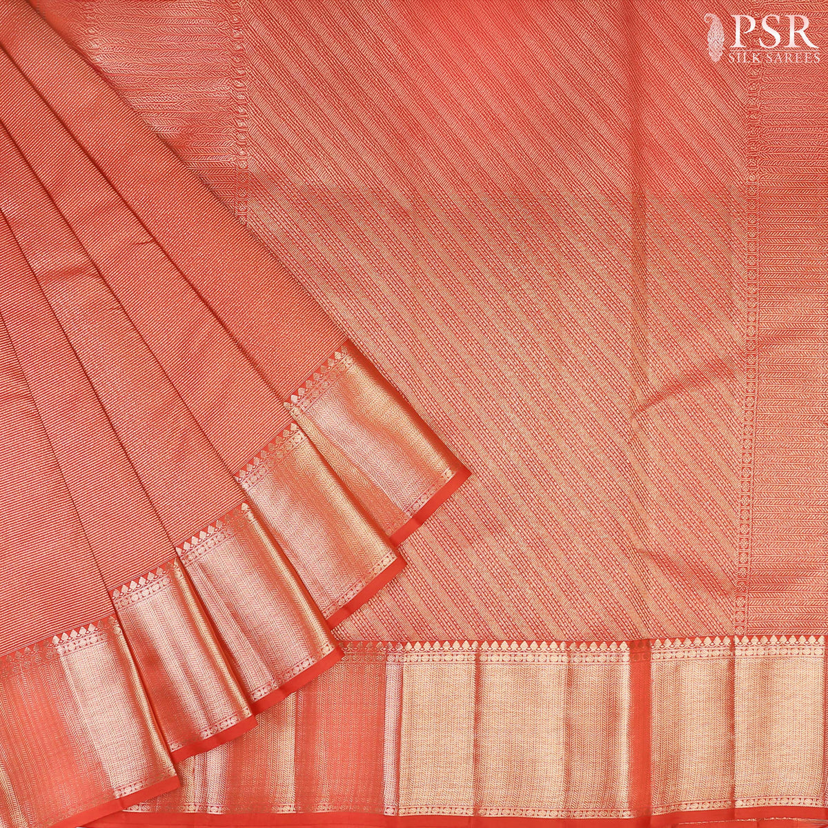 Scarlet Red Kanchipuram Silk Saree