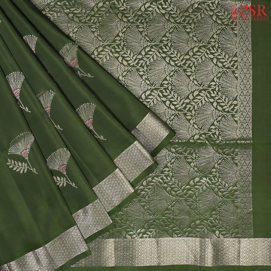 Dark Hunter Green Soft Silk Saree