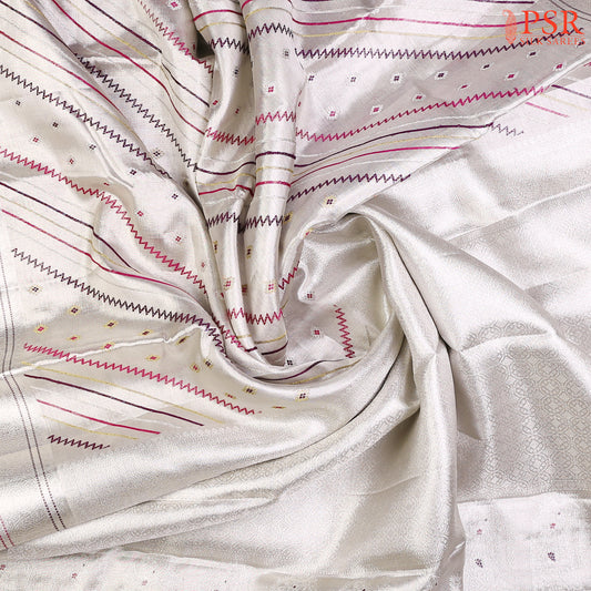 Silver Bridal Kanjivaram Silk Saree