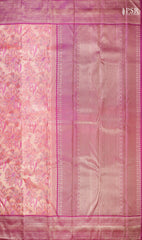 Coral Peach Kanchipuram Silk Saree