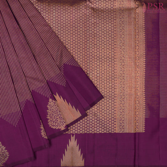 Tyrian Purple Kanchipuram Silk Saree