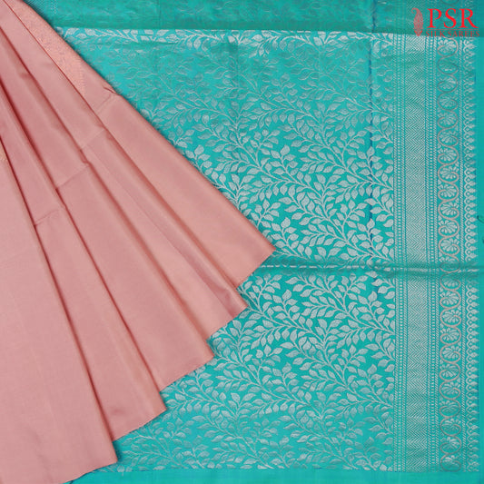 Dusty Peach Soft Silk Saree